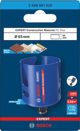 Sierra de corona Bosch 65×60 mm.